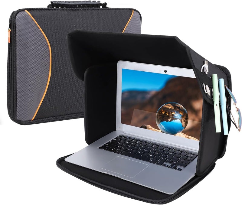 YUMTIM Laptop Sun Shade Laptops Sun Glare Shield Laptop Sunshade Bag for Working Outside Privacy Screen Hood Foldable Shield Cover 12-14'' (Patent Pending) - Image 1